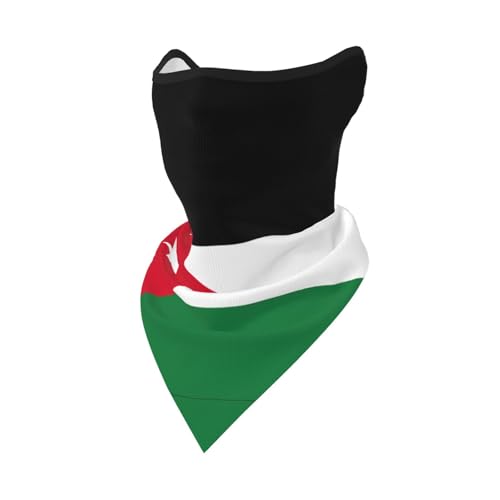 Sturmhaube mit Jordanischer Flagge, Gesichtsmaske, Schutz für Männer und Frauen, Gleitschirmfliegen, Fallschirmspringen, Gleiten, Schwarz, Einheitsgröße von SDEGTHO