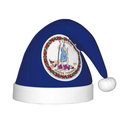 Virginia State Flagge, 1 Packung Weihnachtsmütze, Plüsch-Weihnachtsmannmütze für Teenager, Weihnachtskostüm, Party und Feiertagsveranstaltung Virginia State Flagge, 1 Packung Weihnachtsmütze, Plüsch-Weihnachtsmannmütze für Teenager, Weihnachtskostüm, Party und Feiertagsveranstaltung von SDEGTHO
