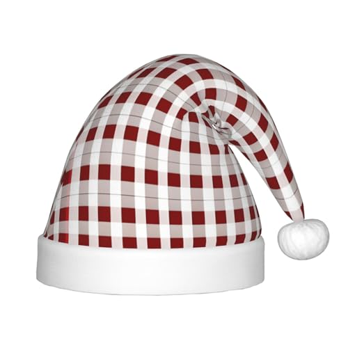Weihnachtsmütze aus Plüsch, Rot / Weiß kariert, für Teenager, Weihnachtskostüm, Party und Urlaub, 1 Stück Weihnachtsmütze aus Plüsch, Rot / Weiß kariert, für Teenager, Weihnachtskostüm, Party und Urlaub, 1 Stück von SDEGTHO
