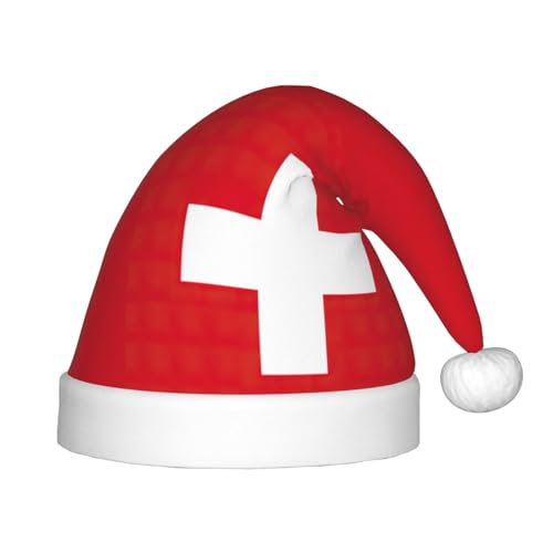 Weihnachtsmütze mit Schweizer Flagge, Plüsch, Weihnachtsmannmütze für Teenager, Weihnachten, Kostüm, Party und Urlaub, 1 Stück Weihnachtsmütze mit Schweizer Flagge, Plüsch, Weihnachtsmannmütze für Teenager, Weihnachten, Kostüm, Party und Urlaub, 1 Stück von SDEGTHO