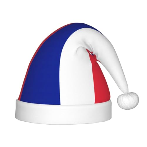 Weihnachtsmütze mit französischer Flagge, Plüsch, Weihnachtsmannmütze für Teenager, Weihnachten, Kostüm, Party und Urlaub, 1 Stück von SDEGTHO