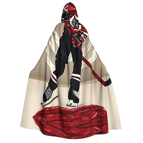 Hockey-Sportaufdruck, Karneval, stilvoller Umhang mit Kapuze für Cosplay, Maskerade, Bälle und Themenveranstaltungen Hockey-Sportaufdruck, Karneval, stilvoller Umhang mit Kapuze für Cosplay, Maskerade, Bälle und Themenveranstaltungen von SDFHU