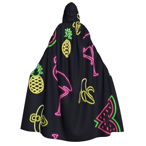 SDFHU Ananas-Banananen-Flamingo-Druck, Karneval, stilvoller Umhang mit Kapuze, für Cosplay, Maskerade, Bälle und Themenveranstaltungen SDFHU Ananas-Banananen-Flamingo-Druck, Karneval, stilvoller Umhang mit Kapuze, für Cosplay, Maskerade, Bälle und Themenveranstaltungen von SDFHU