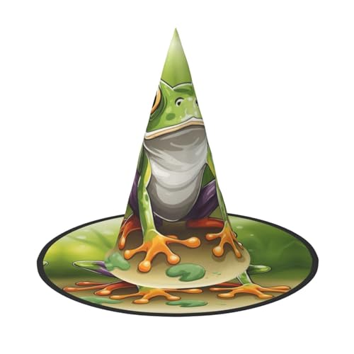 SDFHU Cartoon-Frosch-Druck, Partyhut, Halloween, Karneval, Hexenhüte für Mottopartys, Cosplay, Urlaubsdekoration SDFHU Cartoon-Frosch-Druck, Partyhut, Halloween, Karneval, Hexenhüte für Mottopartys, Cosplay, Urlaubsdekoration von SDFHU