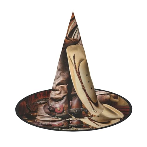 SDFHU Cowboy-Hut Westernstiefel Druck Partyhut Halloween Karneval Hexen Hüte für Mottopartys Cosplay Urlaub Dekor von SDFHU