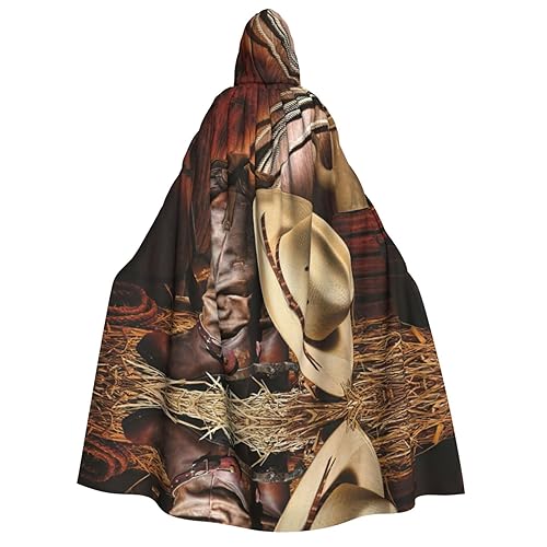 SDFHU Cowboy-Umhang mit schwarzem Hut, Westernstiefel, bedruckt, Karneval, stilvoller Umhang mit Kapuze, für Cosplay, Maskerade, Bälle und Themenveranstaltungen SDFHU Cowboy-Umhang mit schwarzem Hut, Westernstiefel, bedruckt, Karneval, stilvoller Umhang mit Kapuze, für Cosplay, Maskerade, Bälle und Themenveranstaltungen von SDFHU