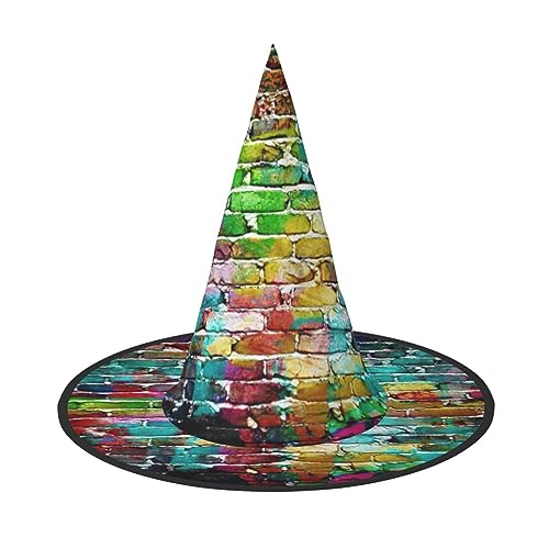 SDFHU Graffiti-Hut mit buntem Ziegeldruck, Partyhut, Halloween, Karneval, Hexenhüte für Mottopartys, Cosplay, Urlaubsdekoration SDFHU Graffiti-Hut mit buntem Ziegeldruck, Partyhut, Halloween, Karneval, Hexenhüte für Mottopartys, Cosplay, Urlaubsdekoration von SDFHU