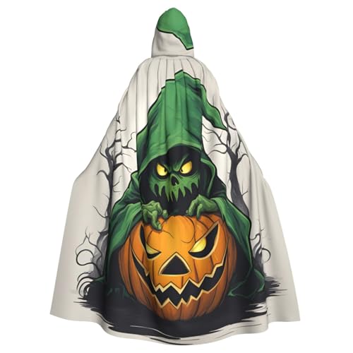 SDFHU Grüner Geister-Horror-Halloween-Kürbis-1-Druck, Vogue-Umhang, mit Kapuze, Halloween-Umhang, Cosplay, Karneval, Umhang und Themenpartys SDFHU Grüner Geister-Horror-Halloween-Kürbis-1-Druck, Vogue-Umhang, mit Kapuze, Halloween-Umhang, Cosplay, Karneval, Umhang und Themenpartys von SDFHU