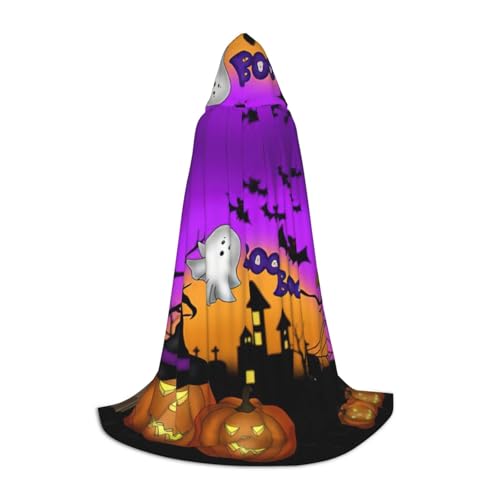 SDFHU Halloween Eule Geist Kürbis Druck Karneval Thema Dekor Kapuzenumhang für Hexenkostüm Vampir Rollenspiel Halloween von SDFHU