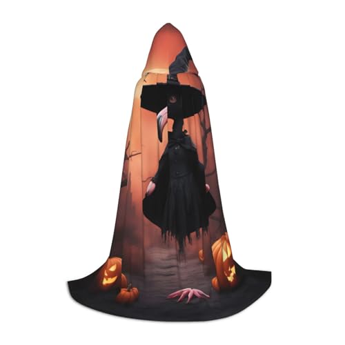 SDFHU Halloween Flamingo Hexenhut Druck Karneval Thema Dekor Kapuzenumhang für Hexenkostüm Vampir Rollenspiel Halloween von SDFHU
