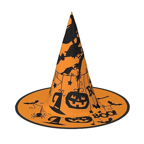 SDFHU Halloween Hexe fliegend Druck Party Hut Halloween Karneval Hexen Hüte für Mottopartys Cosplay Urlaub Dekor von SDFHU
