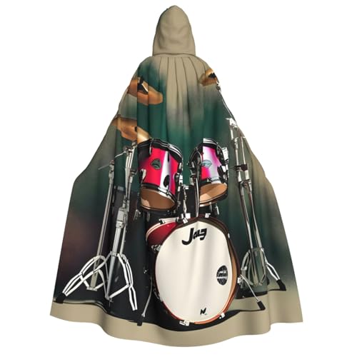 SDFHU Jazz-Trommel-Druck, Karneval, stilvoller Umhang mit Kapuze für Cosplay, Maskerade, Bälle und Themenveranstaltungen SDFHU Jazz-Trommel-Druck, Karneval, stilvoller Umhang mit Kapuze für Cosplay, Maskerade, Bälle und Themenveranstaltungen von SDFHU