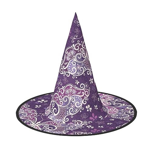 SDFHU Lila Schmetterlinge Druck Party Hut Halloween Karneval Hexen Hüte für Mottopartys Cosplay Urlaub Dekor SDFHU Lila Schmetterlinge Druck Party Hut Halloween Karneval Hexen Hüte für Mottopartys Cosplay Urlaub Dekor von SDFHU