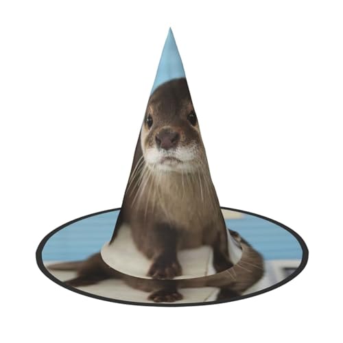 SDFHU Niedlicher Otter-Druck, lustige Halloween-Hüte für Party-Dekorationen – einzigartige Hexenhüte für Damen und Herren von SDFHU