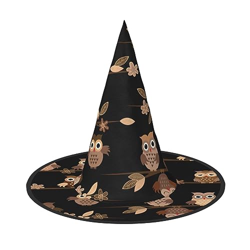 SDFHU Niedlicher brauner Cartoon-Eulen-Druck, Partyhut, Halloween, Karneval, Hexenhüte für Mottopartys, Cosplay, Urlaubsdekoration SDFHU Niedlicher brauner Cartoon-Eulen-Druck, Partyhut, Halloween, Karneval, Hexenhüte für Mottopartys, Cosplay, Urlaubsdekoration von SDFHU