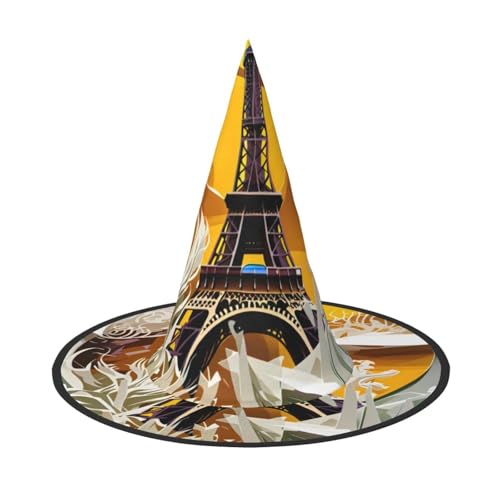 SDFHU Paris Eiffelturm Print Party Hut Halloween Karneval Hexen Hüte für Mottopartys Cosplay Urlaub Dekor von SDFHU
