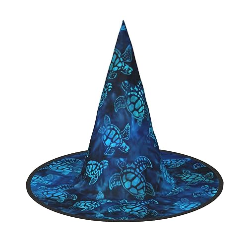 SDFHU Partyhut mit Meeresschildkröten-Blauem Druck, Halloween, Karneval, Hexenhüte für Mottopartys, Cosplay, Urlaubsdekoration SDFHU Partyhut mit Meeresschildkröten-Blauem Druck, Halloween, Karneval, Hexenhüte für Mottopartys, Cosplay, Urlaubsdekoration von SDFHU