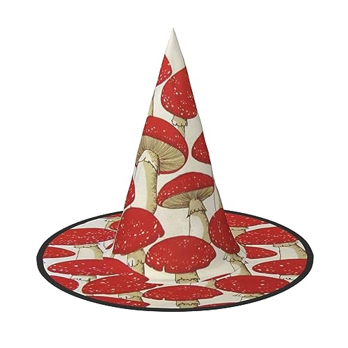 SDFHU Roter weißer Pilzdruck Partyhut Halloween Karneval Hexen Hüte für Mottopartys Cosplay Urlaub Dekor SDFHU Roter weißer Pilzdruck Partyhut Halloween Karneval Hexen Hüte für Mottopartys Cosplay Urlaub Dekor von SDFHU
