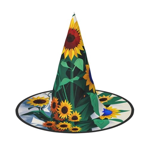 SDFHU Sonnenblumen-Bienen-Druck, Partyhut, Halloween, Karneval, Hexenhüte für Mottopartys, Cosplay, Urlaubsdekoration SDFHU Sonnenblumen-Bienen-Druck, Partyhut, Halloween, Karneval, Hexenhüte für Mottopartys, Cosplay, Urlaubsdekoration von SDFHU