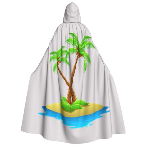 SDFHU Stilvoller Umhang mit 3D-Palmen-Druck, mit Kapuze, für Cosplay, Maskerade, Bälle und Themenveranstaltungen SDFHU Stilvoller Umhang mit 3D-Palmen-Druck, mit Kapuze, für Cosplay, Maskerade, Bälle und Themenveranstaltungen von SDFHU