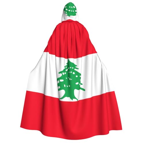 SDFHU Stilvoller Umhang mit Libanon-Flagge und Kapuze, für Cosplay, Maskerade, Bälle und Themenveranstaltungen SDFHU Stilvoller Umhang mit Libanon-Flagge und Kapuze, für Cosplay, Maskerade, Bälle und Themenveranstaltungen von SDFHU