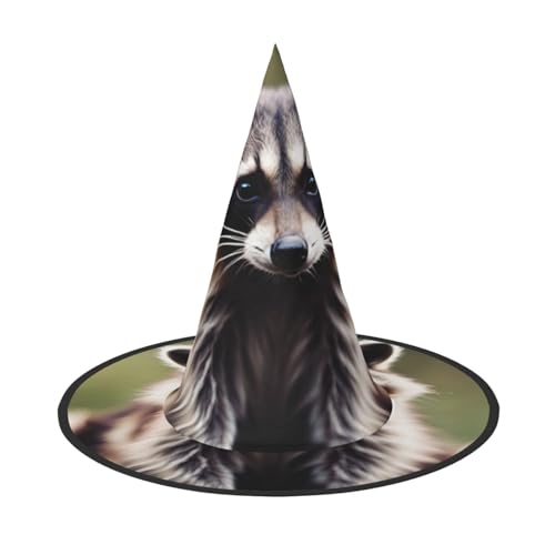 SDFHU Süßer Waschbär-Druck, Partyhut, Halloween, Karneval, Hexenhüte für Mottopartys, Cosplay, Urlaubsdekoration SDFHU Süßer Waschbär-Druck, Partyhut, Halloween, Karneval, Hexenhüte für Mottopartys, Cosplay, Urlaubsdekoration von SDFHU
