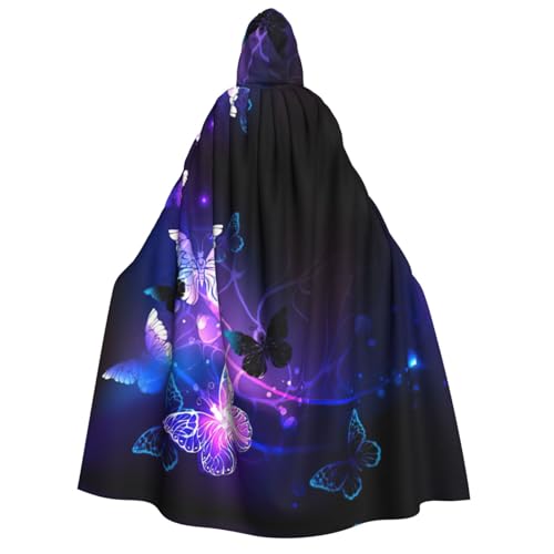 SDFHU Weißer Schmetterlings-Druck, Karneval, stilvoller Umhang mit Kapuze, für Cosplay, Maskerade, Bälle und Themenveranstaltungen SDFHU Weißer Schmetterlings-Druck, Karneval, stilvoller Umhang mit Kapuze, für Cosplay, Maskerade, Bälle und Themenveranstaltungen von SDFHU