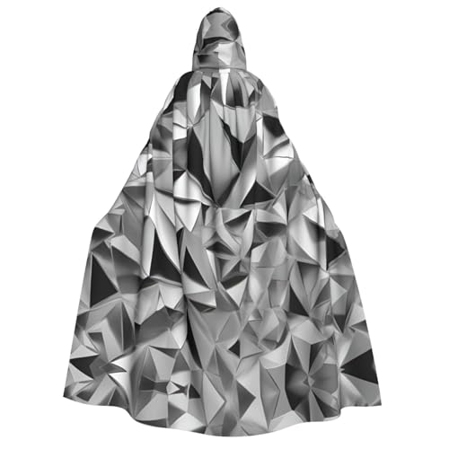 Silberfarbener geometrischer Figuren-Druck, Karneval, stilvoller Umhang mit Kapuze für Cosplay, Maskerade, Bälle und Themenveranstaltungen Silberfarbener geometrischer Figuren-Druck, Karneval, stilvoller Umhang mit Kapuze für Cosplay, Maskerade, Bälle und Themenveranstaltungen von SDFHU