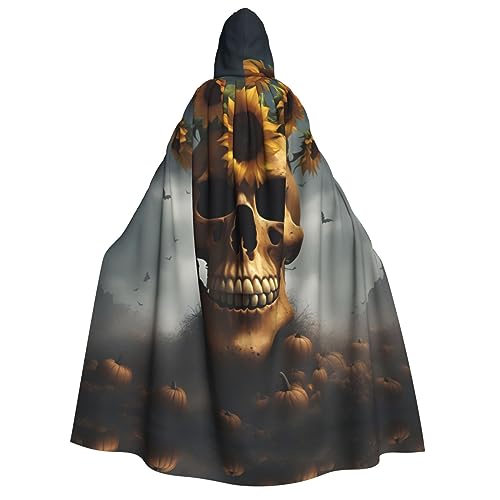 Sonnenblumen-Umhang mit Totenkopf-Druck, Karneval, stilvoller Umhang mit Kapuze für Cosplay, Maskerade, Bälle und Themenveranstaltungen Sonnenblumen-Umhang mit Totenkopf-Druck, Karneval, stilvoller Umhang mit Kapuze für Cosplay, Maskerade, Bälle und Themenveranstaltungen von SDFHU