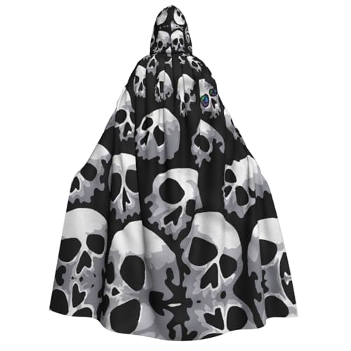 Stilvoller Umhang mit Totenkopf-Aufdruck, mit Kapuze, für Cosplay, Maskerade, Bälle und Themenveranstaltungen Stilvoller Umhang mit Totenkopf-Aufdruck, mit Kapuze, für Cosplay, Maskerade, Bälle und Themenveranstaltungen von SDFHU