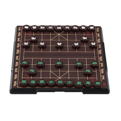 Chinesisches Schach Xiangqi, magnetische Spielsteine, Reisebrettspielset mit faltbarem Schachbrett, traditionelle pädagogische Strategiespiele(14.7 x 14.7in) von SDFSDE