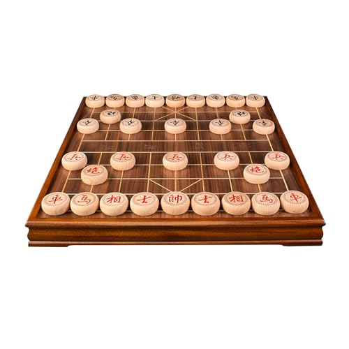 Chinesisches Schach Xiangqi mit hölzernen Schachfiguren und Schachbrett, traditionelles klassisches Lernstrategiespiel, Reisebrettset(Purple Sandalwood) von SDFSDE