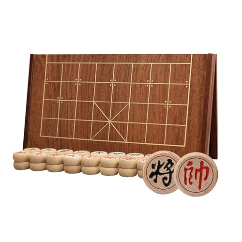 Chinesisches Schachspiel-Set mit Buchenholzfiguren und faltbarem Schachbrett, tragbares Xiangqi-Strategiespiel for 2 Spieler(3.8cm/1.5in) von SDFSDE