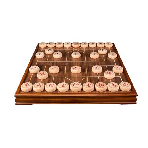 Chinesisches Schachspiel mit Schachfiguren aus Massivholz, tragbares Xiangqi for 2 Spieler, Strategie-Brettspiele(Beechwood) von SDFSDE