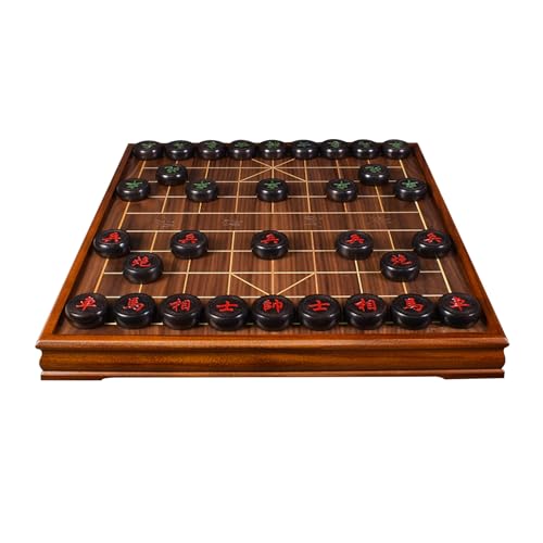 Chinesisches Schachspiel mit Schachfiguren aus Massivholz, tragbares Xiangqi for 2 Spieler, Strategie-Brettspiele(Purple Sandalwood) von SDFSDE