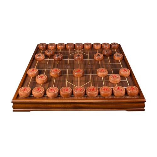 Chinesisches Schachspiel mit Schachfiguren aus Massivholz, tragbares Xiangqi for 2 Spieler, Strategie-Brettspiele(Rosewood) von SDFSDE