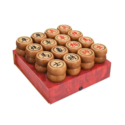 Chinesisches Schachspiel mit Wenge-Figuren und Lederschachbrett, traditionelles Xiangqi, klassisches pädagogisches Strategie-Brettspiel for 2 Spieler(Box) von SDFSDE