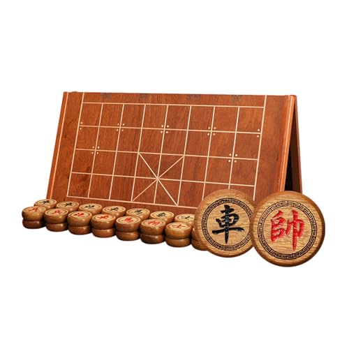 Faltbares chinesisches Schachspiel mit Wenge-Stücken und MDF-Brett. Tragbares Xiangqi-Lernstrategie-Brettspiel for 2 Spieler von SDFSDE
