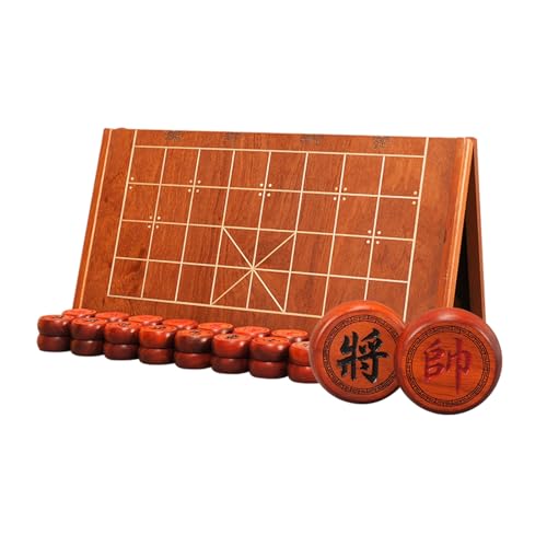 Xiangqi Palisander Mit Faltbarem Schachbrett, Tragbares Chinesisches Schachspiel, Desktop-Strategie-Brettspiele for Familienfeiern Und Im Freien, 2 Spieler(4.8 x 2cm/1.9 x 0.8in) von SDFSDE
