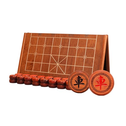 Xiangqi Palisander Mit Faltbarem Schachbrett, Tragbares Chinesisches Schachspiel, Desktop-Strategie-Brettspiele for Familienfeiern Und Im Freien, 2 Spieler(6.8 x 2.2cm/2.7 x 0.8in) von SDFSDE