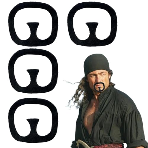 SDXCJY Künstlicher Schnurrbart, selbstklebend, für Kostümpartys, Cosplay, Gangster, Kostümzubehör für Halloween, Maskerade, Partys, Cosplay, 4 Stück (schwarz) von SDXCJY
