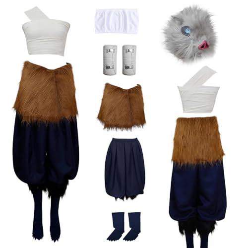 Inosuke Hashibira Cosplay Outfit Inosuke Cosplay Female Suit Full for Halloween Party Set von SDXLV