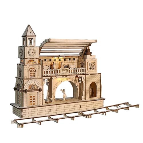3D Holzpuzzle Bausätze Handwerk für Erwachsene Bahnhof mit Menschenfigurenkarten originelle Geschenke für Männer 3D Holzpuzzle Bausätze Handwerk für Erwachsene Bahnhof mit Menschenfigurenkarten originelle Geschenke für Männer von SDYAYFGE