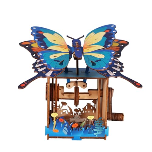 3D Holzpuzzle Schmetterling Musikbox Entspannender Modellbausatz für Erwachsene Für Schreibtisch Selbstgeschenk von SDYAYFGE