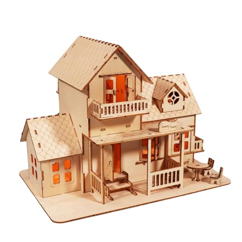 3D Puzzle für Erwachsene Holz Modell Hütte mit Musikbox und LED-Nachtlicht Modellbausatz Originelle Geschenke für Frauen 3D Puzzle für Erwachsene Holz Modell Hütte mit Musikbox und LED-Nachtlicht Modellbausatz Originelle Geschenke für Frauen von SDYAYFGE