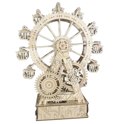 3D Wooden Puzzle Großer Rad mit drehbaren Zahnrädern — Mechanisches Modell & Craft-Kit für Erwachsene von SDYAYFGE