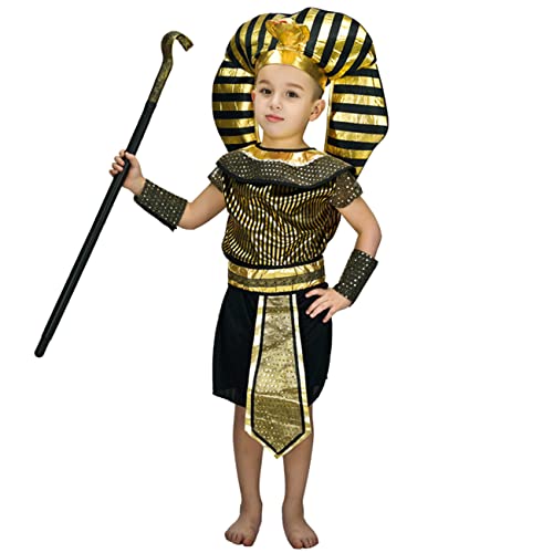 SEA HARE Ägyptisches Kostüm Pharao Kostüm für Jungen für Kinder (M（7-9Y）) von SEA HARE