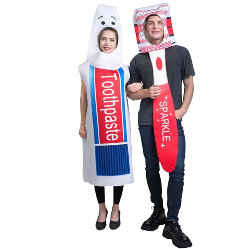 SEA HARE Erwachsenen-Zahnpasta und Zahnbürste im Partnerlook Kreative Kleidung für Festlichkeiten und Partys (Einheitsgröße) von SEA HARE