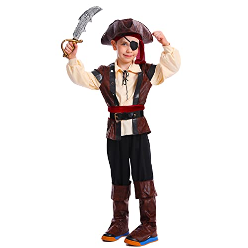 SEA HARE Jungen Luxus Kostüm Piraten Outfits für Kinder (L :10-12 Jahre) von SEA HARE