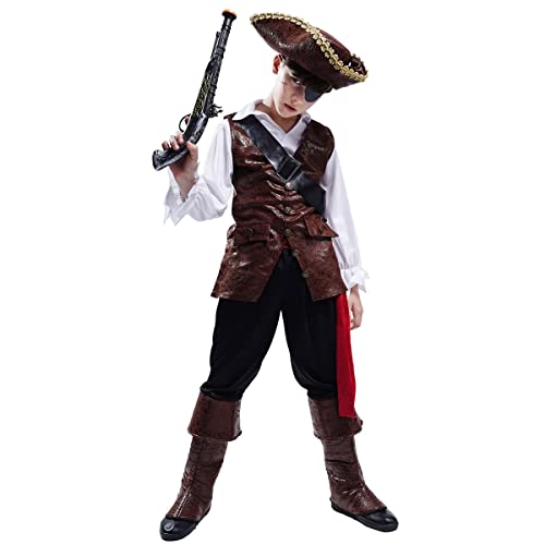 SEA HARE Jungen Luxus Piraten Kostüm Outfits (S :4-6 Jahre) von SEA HARE